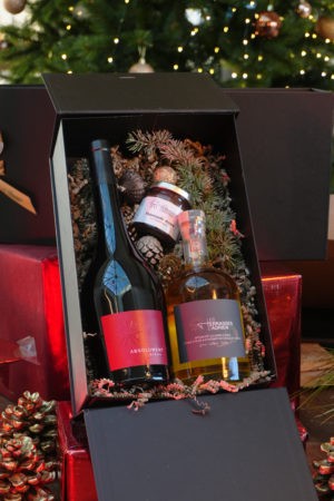 Coffret noir Élégance Syrah, Huile d'olive Truffe & Tapenade noire